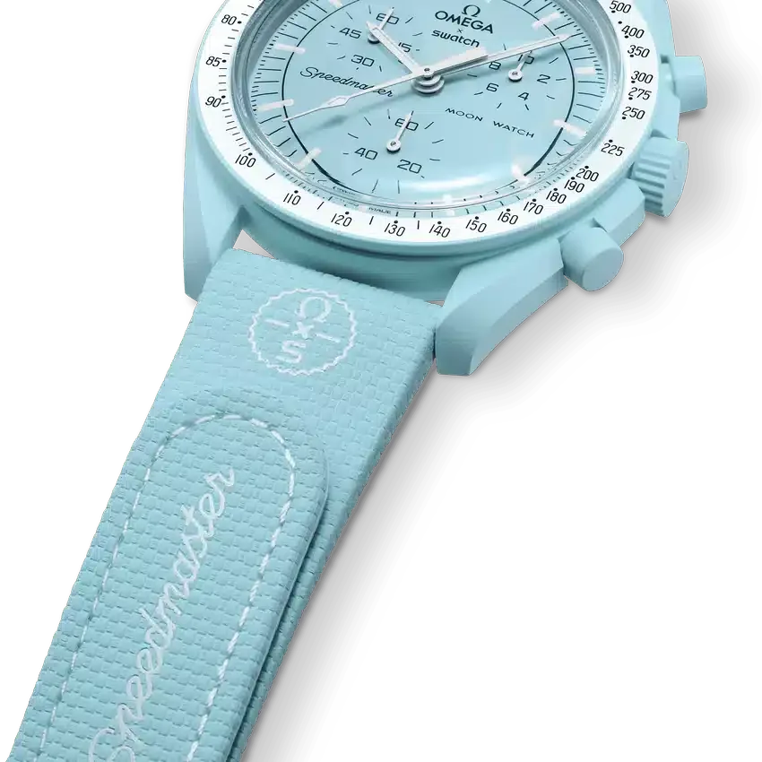 MoonSwatch Açık Mavi/Beyaz Kauçuk