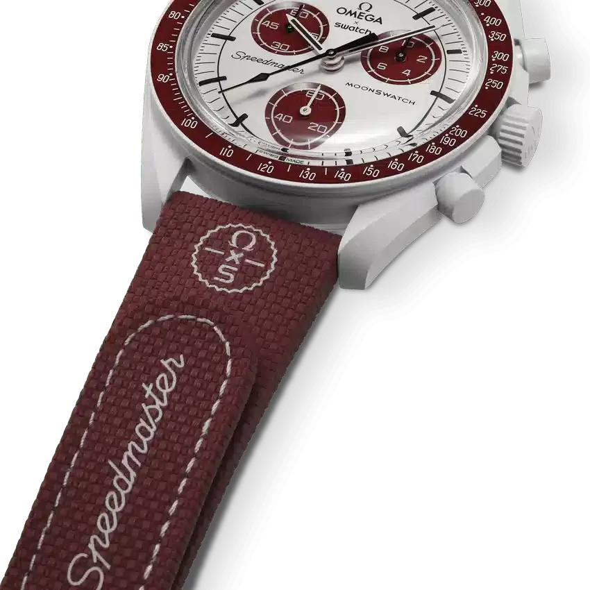 MoonSwatch Bordo/Açık Gri Kauçuk
